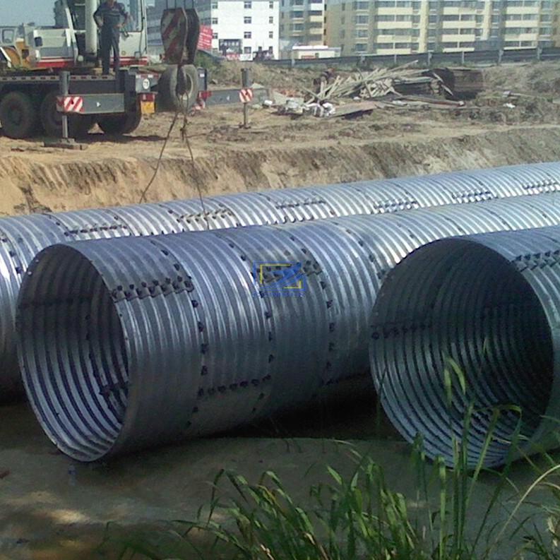 corrugated steel culvert pipie with 610g/m2 zinc coating